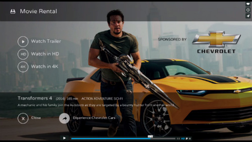 movie page and related ad
